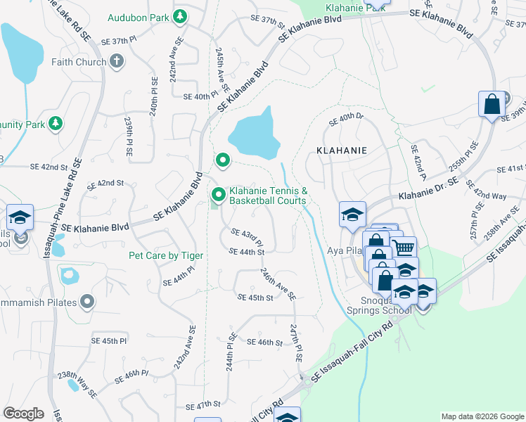 map of restaurants, bars, coffee shops, grocery stores, and more near 4266 246th Place Southeast in Issaquah