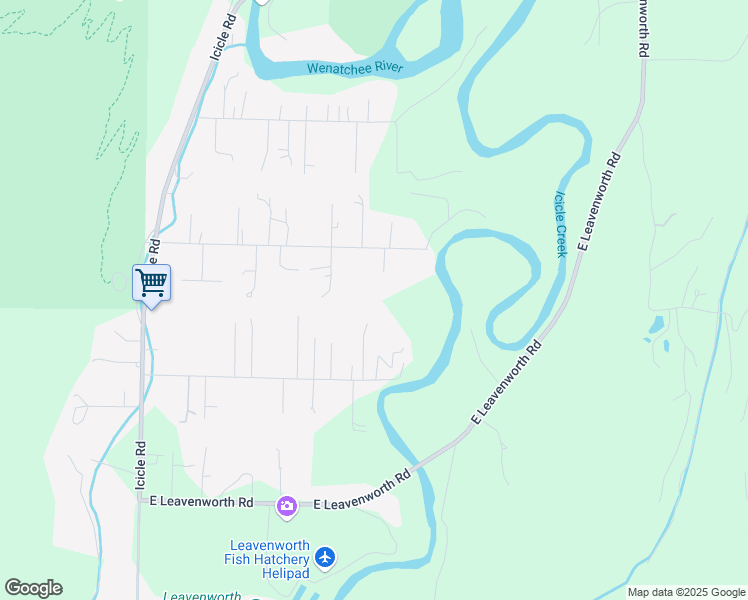 map of restaurants, bars, coffee shops, grocery stores, and more near 12515 Shore Street in Leavenworth