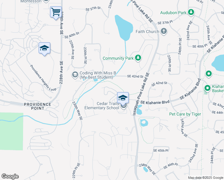 map of restaurants, bars, coffee shops, grocery stores, and more near 4331 Issaquah-Pine Lake Road Southeast in Issaquah