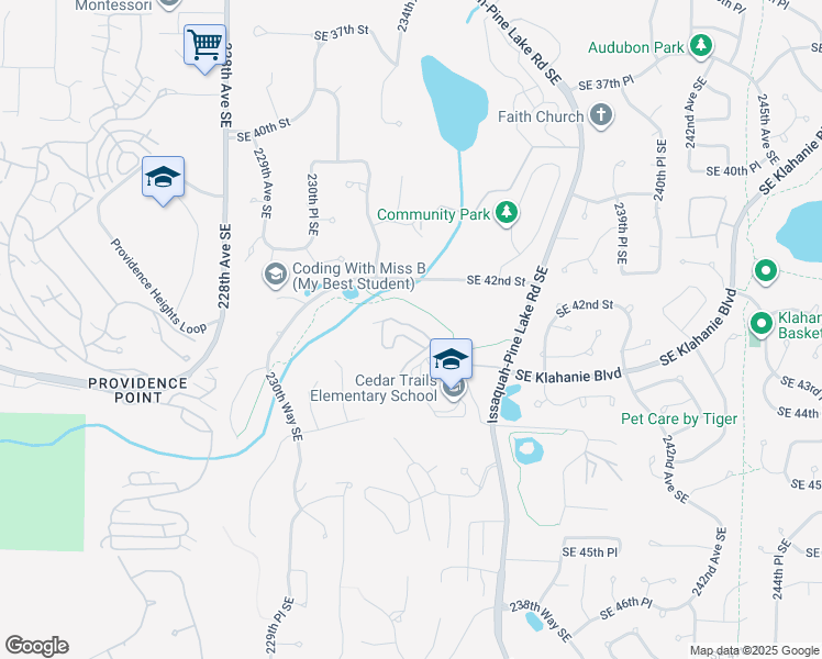 map of restaurants, bars, coffee shops, grocery stores, and more near 4331 Issaquah-Pine Lake Road Southeast in Issaquah