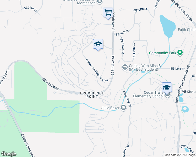 map of restaurants, bars, coffee shops, grocery stores, and more near 22541 Southeast 42nd Court in Issaquah