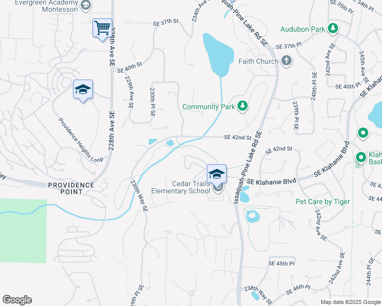 map of restaurants, bars, coffee shops, grocery stores, and more near 4317 Issaquah-Pine Lake Road Southeast in Sammamish