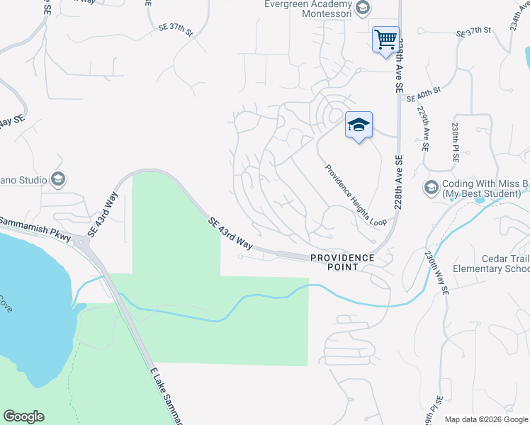 map of restaurants, bars, coffee shops, grocery stores, and more near 4214 221st Place Southeast in Issaquah