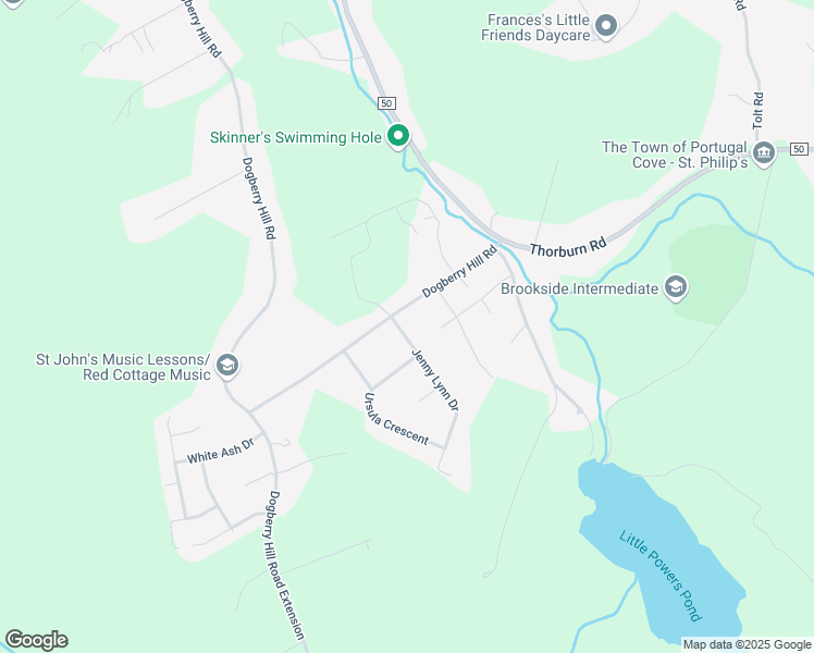 map of restaurants, bars, coffee shops, grocery stores, and more near 5 Jenny Lynn Drive in Portugal Cove-St. Philip's