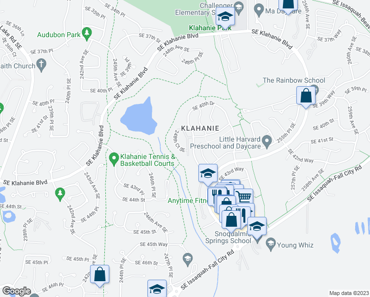 map of restaurants, bars, coffee shops, grocery stores, and more near 4124 248th Court Southeast in Issaquah