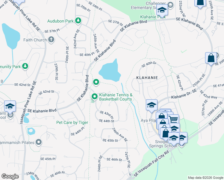 map of restaurants, bars, coffee shops, grocery stores, and more near 24518 Southeast 42nd Place in Issaquah