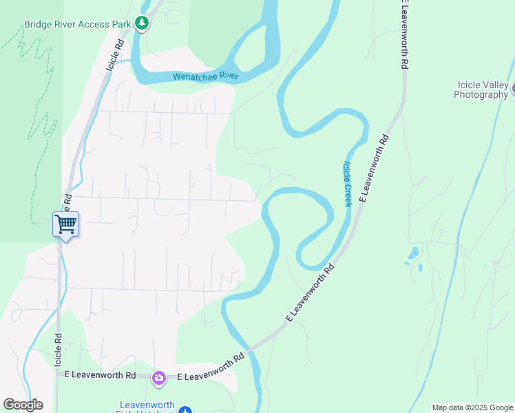 map of restaurants, bars, coffee shops, grocery stores, and more near 12463 Shore Street in Leavenworth