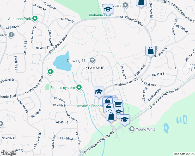 map of restaurants, bars, coffee shops, grocery stores, and more near 4212 249th Court Southeast in Issaquah