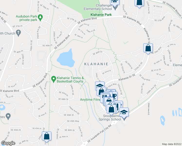 map of restaurants, bars, coffee shops, grocery stores, and more near 4152 248th Court Southeast in Issaquah