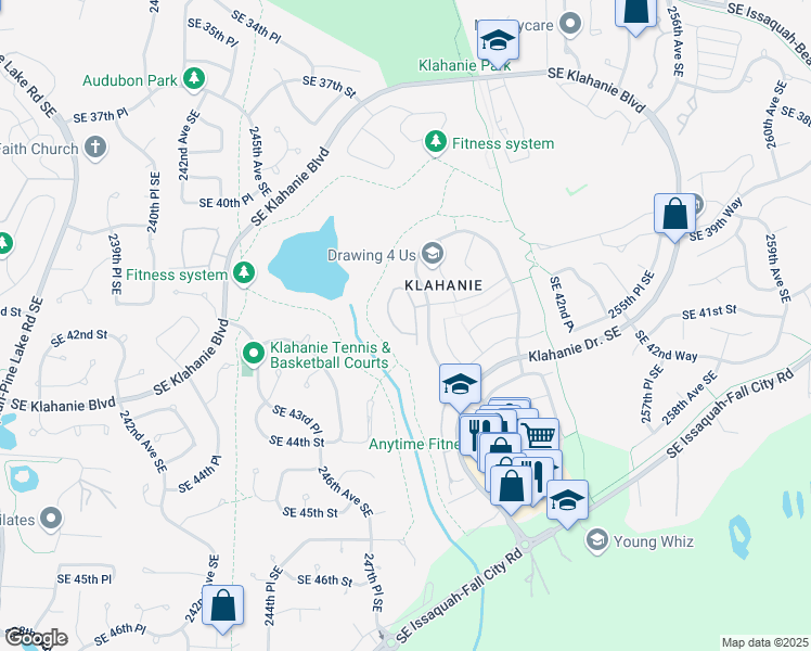 map of restaurants, bars, coffee shops, grocery stores, and more near 4152 248th Court Southeast in Issaquah