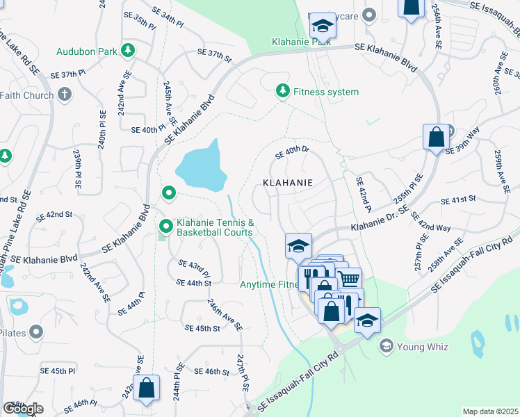 map of restaurants, bars, coffee shops, grocery stores, and more near 4152 248th Court Southeast in Issaquah