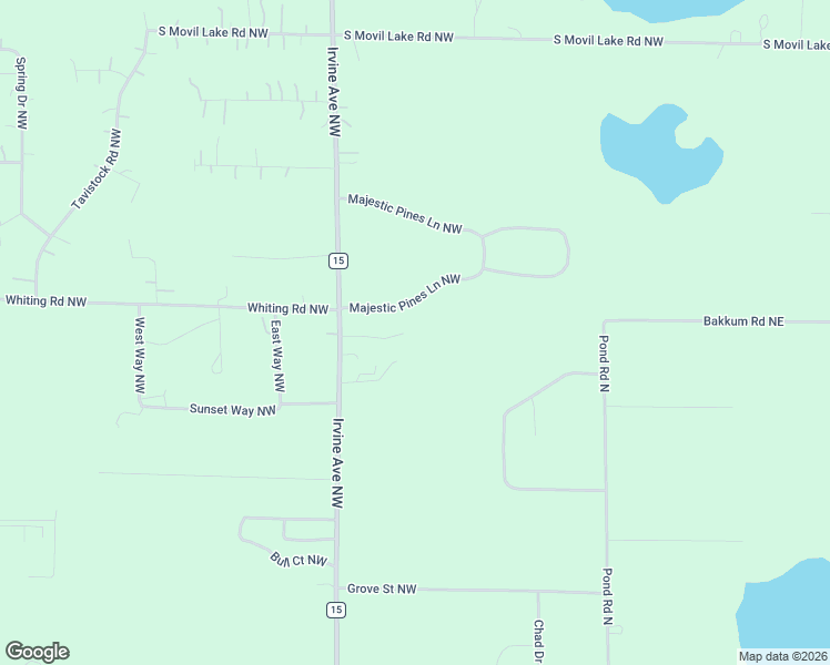 map of restaurants, bars, coffee shops, grocery stores, and more near 10440 Irvine Avenue Northwest in Bemidji