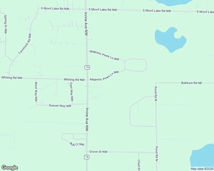map of restaurants, bars, coffee shops, grocery stores, and more near 10440 Irvine Avenue Northwest in Bemidji