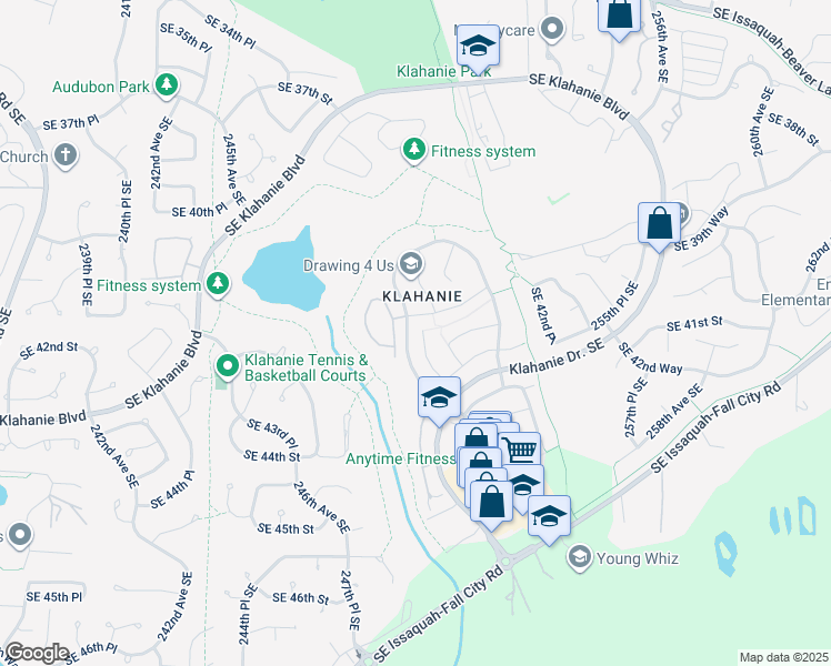 map of restaurants, bars, coffee shops, grocery stores, and more near 4212 249th Court Southeast in Issaquah