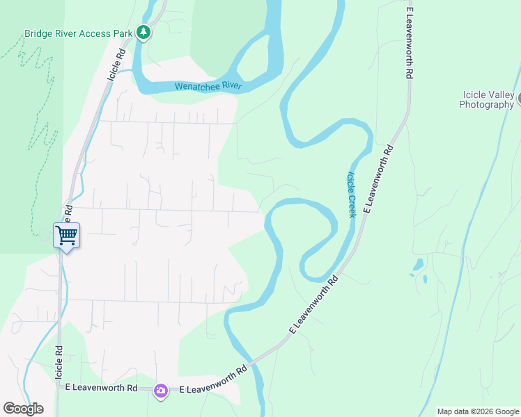 map of restaurants, bars, coffee shops, grocery stores, and more near 12463 Shore Street in Leavenworth