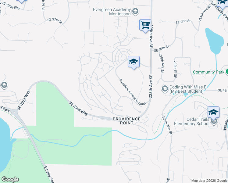 map of restaurants, bars, coffee shops, grocery stores, and more near 4133 224th Lane Southeast in Issaquah