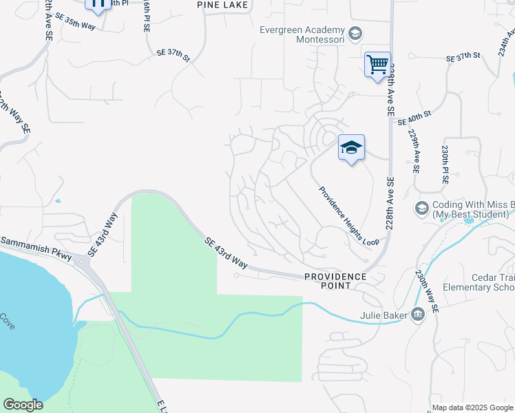 map of restaurants, bars, coffee shops, grocery stores, and more near 4128 221st Place Southeast in Issaquah