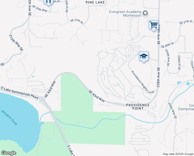 map of restaurants, bars, coffee shops, grocery stores, and more near 4091 220th Place Southeast in Issaquah