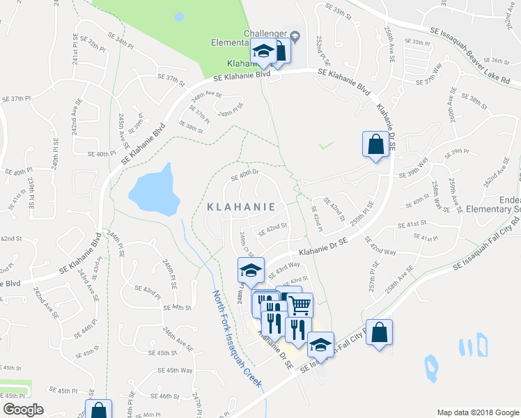 map of restaurants, bars, coffee shops, grocery stores, and more near 25018 Southeast 41st Drive in Issaquah