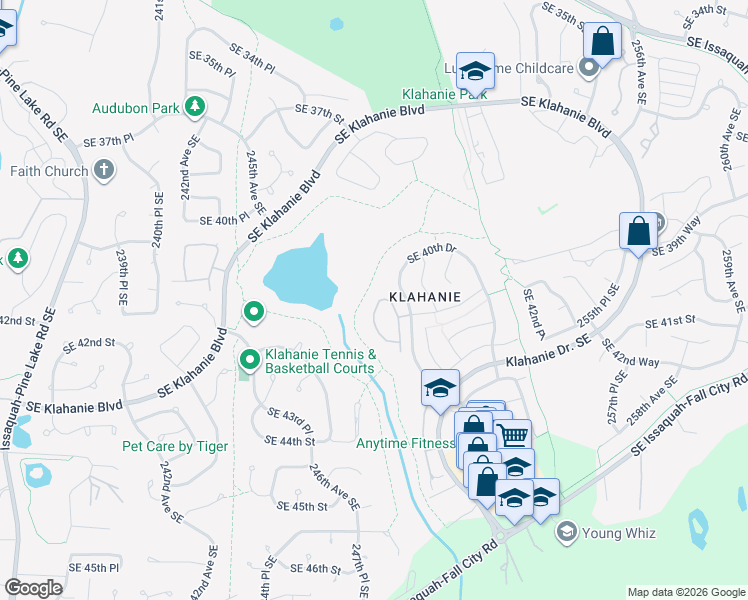 map of restaurants, bars, coffee shops, grocery stores, and more near 4107 248th Court Southeast in Issaquah