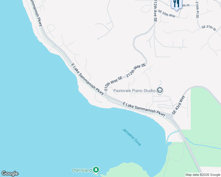 map of restaurants, bars, coffee shops, grocery stores, and more near 4160 212th Way Southeast in Sammamish