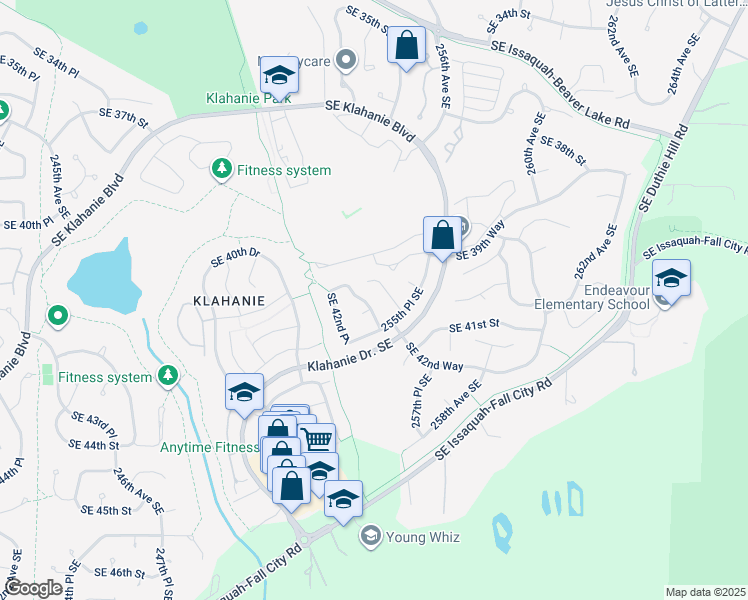 map of restaurants, bars, coffee shops, grocery stores, and more near 25533 Southeast 41st Court in Issaquah