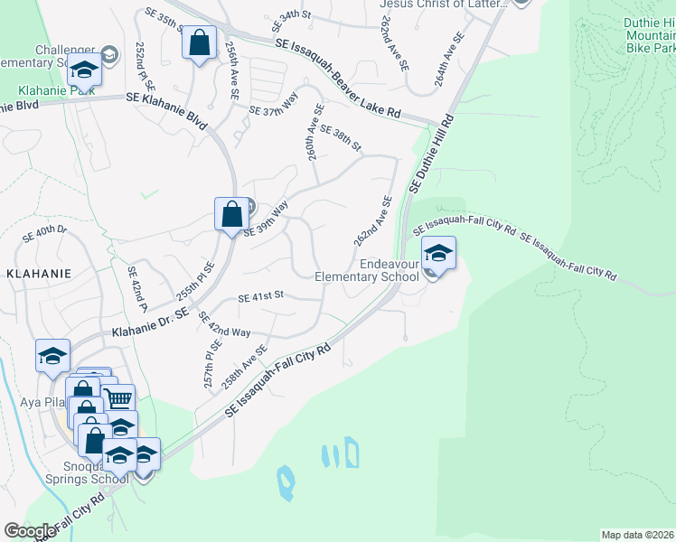 map of restaurants, bars, coffee shops, grocery stores, and more near 4033 262nd Avenue Southeast in Issaquah