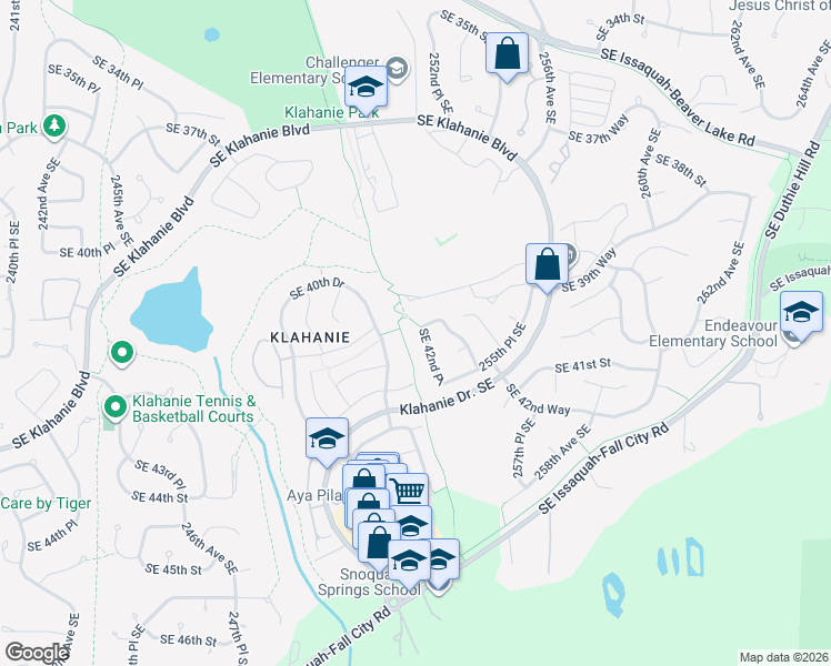 map of restaurants, bars, coffee shops, grocery stores, and more near 25408 Southeast 42nd Place in Issaquah
