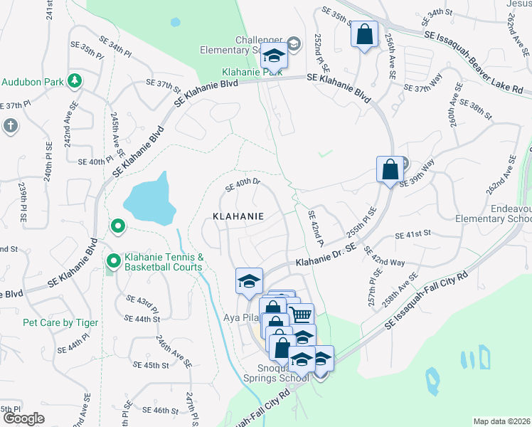 map of restaurants, bars, coffee shops, grocery stores, and more near 25114 Southeast 41st Drive in Issaquah
