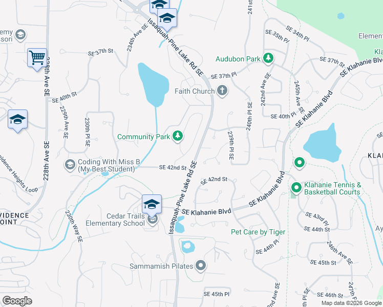map of restaurants, bars, coffee shops, grocery stores, and more near 4155 236th Place Southeast in Sammamish