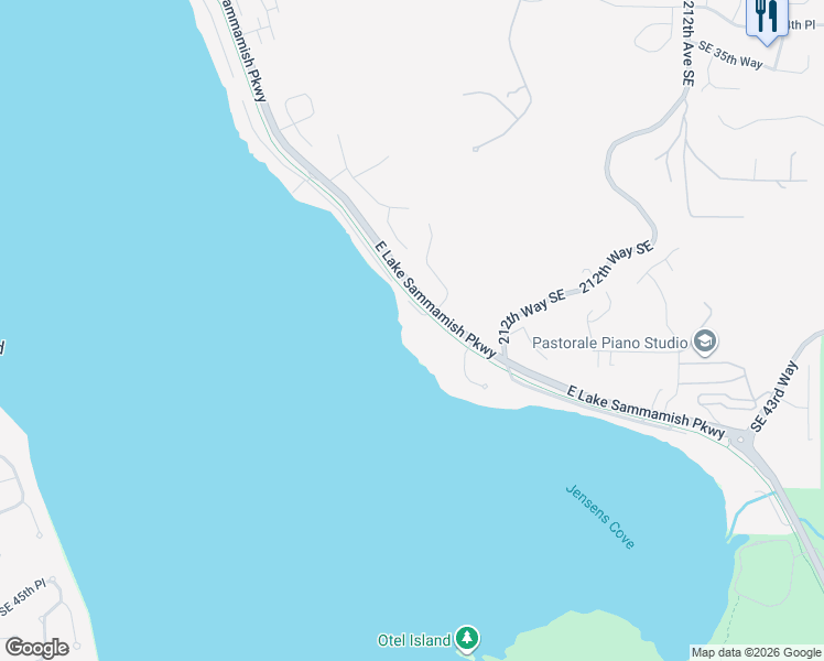 map of restaurants, bars, coffee shops, grocery stores, and more near 4109 East Lake Sammamish Parkway Southeast in Sammamish