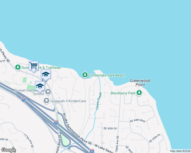 map of restaurants, bars, coffee shops, grocery stores, and more near 4101 185th Place Southeast in Issaquah