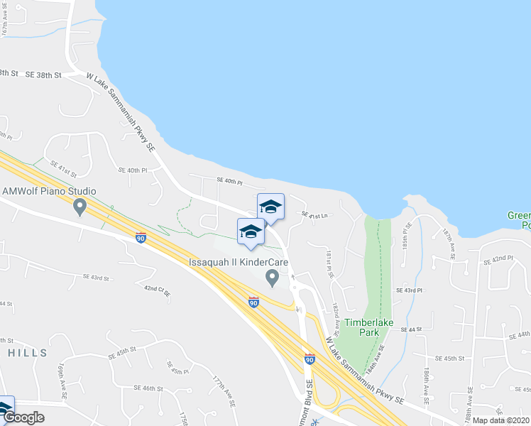 map of restaurants, bars, coffee shops, grocery stores, and more near 4165 178th Lane Southeast in Bellevue