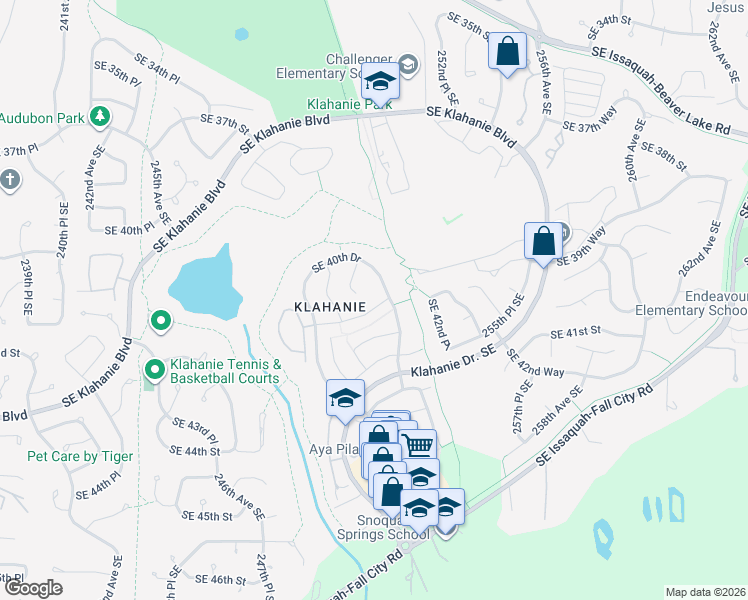 map of restaurants, bars, coffee shops, grocery stores, and more near 25114 Southeast 41st Drive in Issaquah
