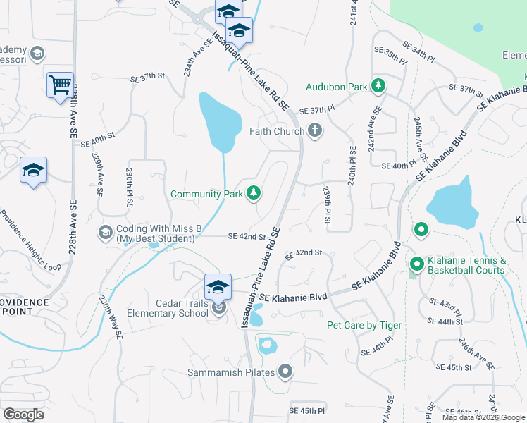 map of restaurants, bars, coffee shops, grocery stores, and more near 4155 236th Place Southeast in Sammamish