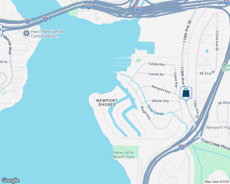 map of restaurants, bars, coffee shops, grocery stores, and more near 106 Cascade Key in Bellevue