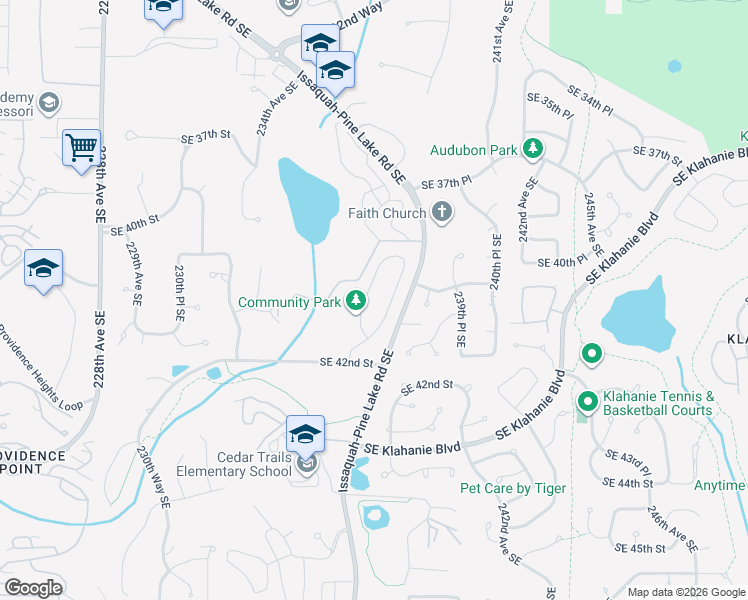 map of restaurants, bars, coffee shops, grocery stores, and more near 4020 235th Place Southeast in Sammamish