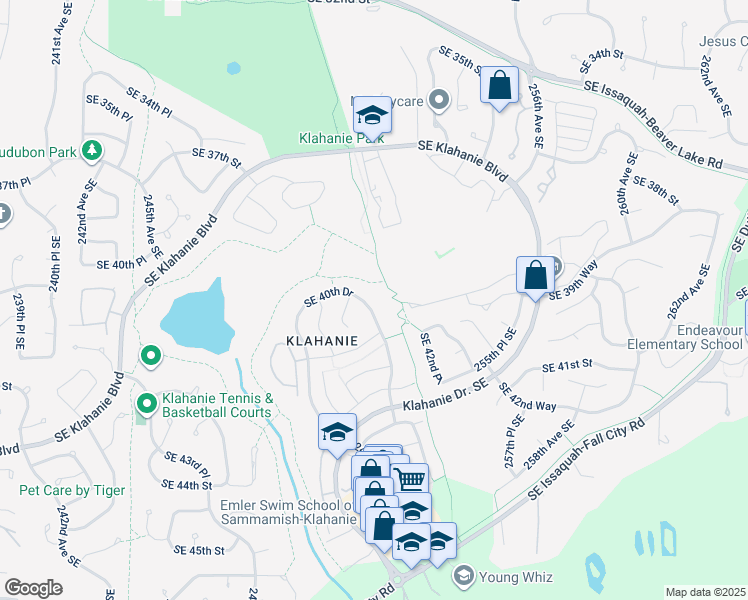 map of restaurants, bars, coffee shops, grocery stores, and more near 4020 252nd Avenue Southeast in Issaquah