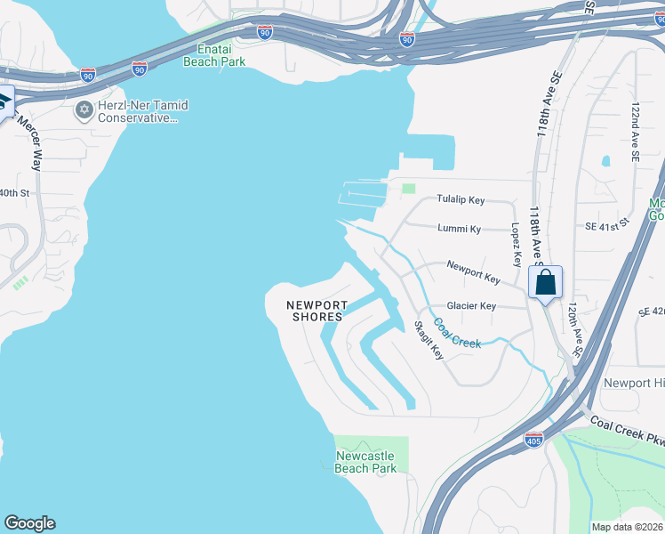 map of restaurants, bars, coffee shops, grocery stores, and more near 108 Cascade Key in Bellevue