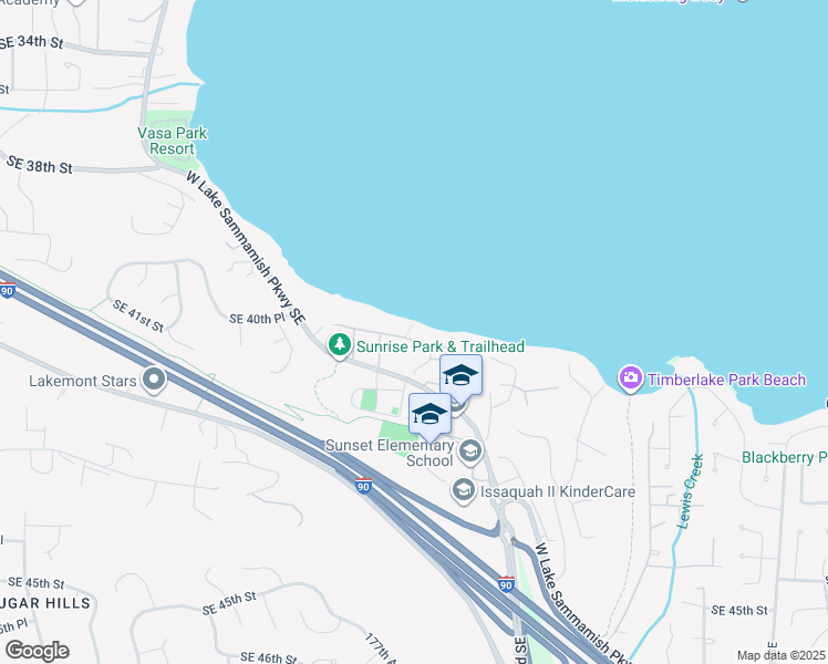map of restaurants, bars, coffee shops, grocery stores, and more near 17806 Southeast 40th Place in Bellevue