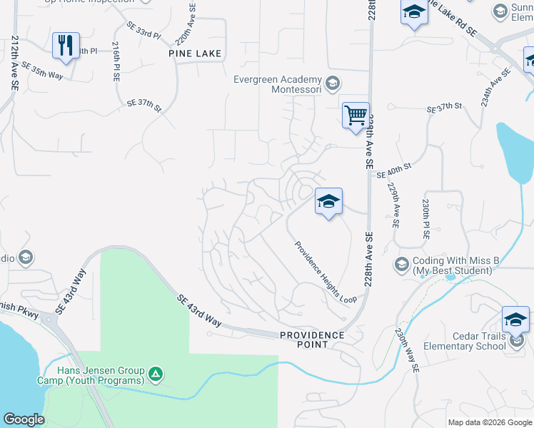map of restaurants, bars, coffee shops, grocery stores, and more near 3935 226th Place Southeast in Issaquah