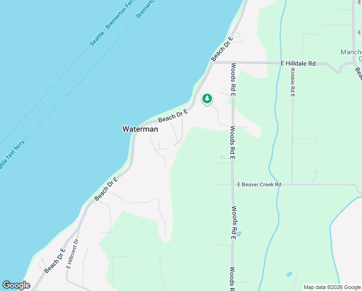 map of restaurants, bars, coffee shops, grocery stores, and more near 4435 Waterman Ridge Lane East in Port Orchard