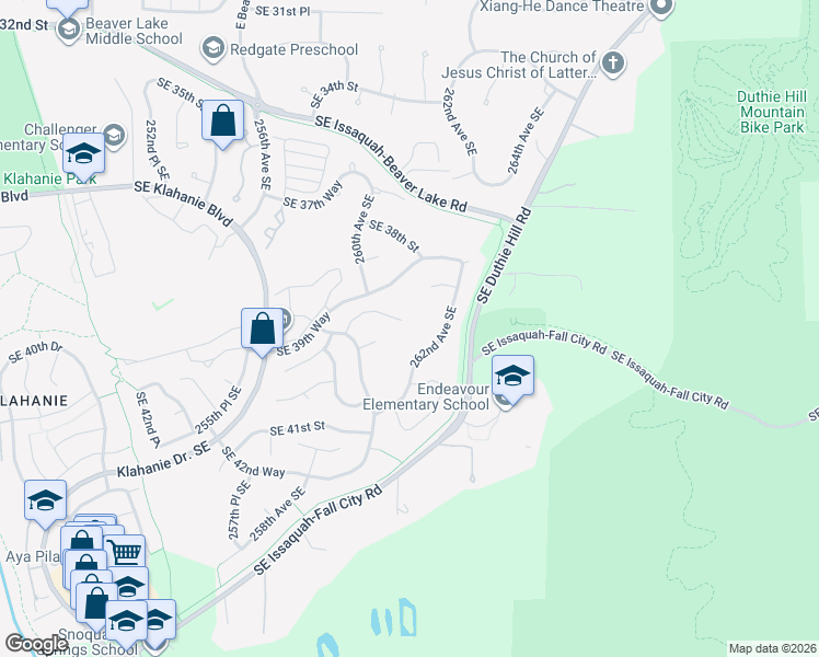 map of restaurants, bars, coffee shops, grocery stores, and more near 25967 Southeast 39th Place in Issaquah