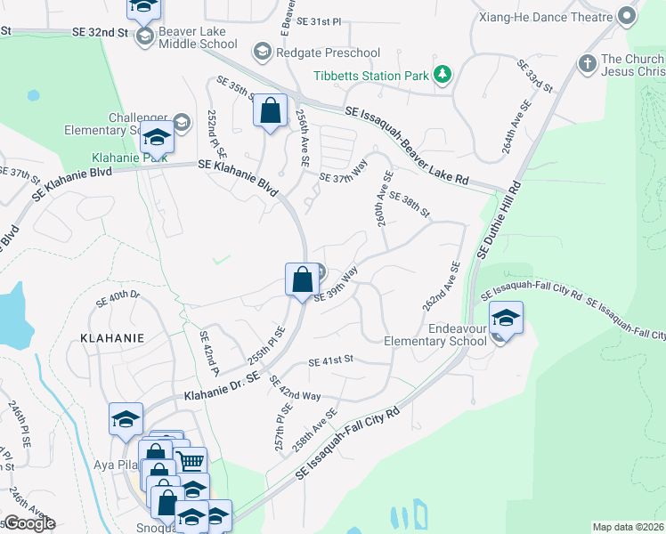 map of restaurants, bars, coffee shops, grocery stores, and more near 3850 Klahanie Drive Southeast in Issaquah