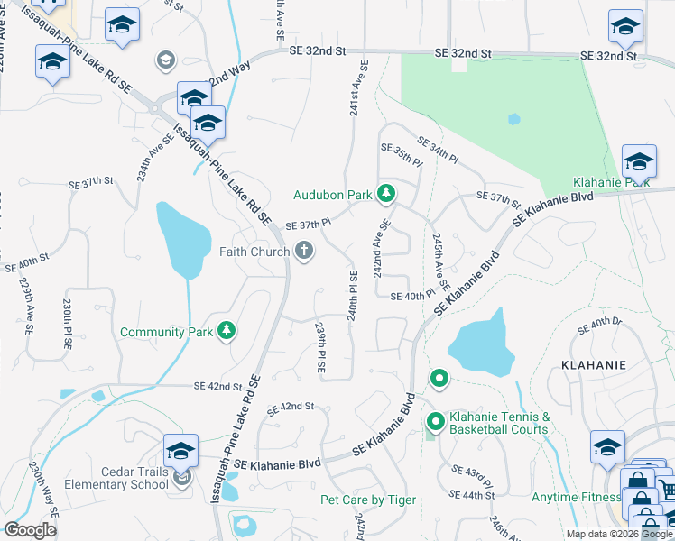map of restaurants, bars, coffee shops, grocery stores, and more near 3911 240th Place Southeast in Issaquah