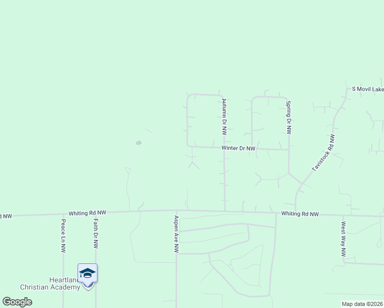 map of restaurants, bars, coffee shops, grocery stores, and more near 10811 Fall Court Northwest in Bemidji