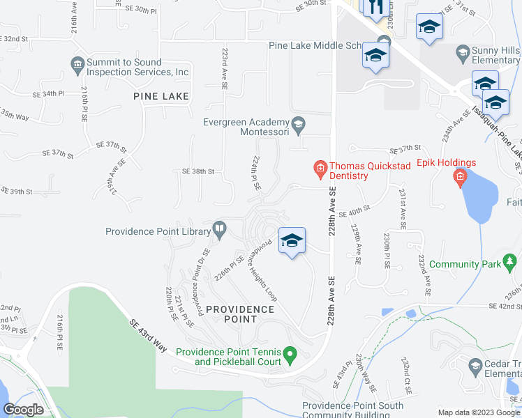map of restaurants, bars, coffee shops, grocery stores, and more near 22508 Southeast 37th Terrace in Issaquah