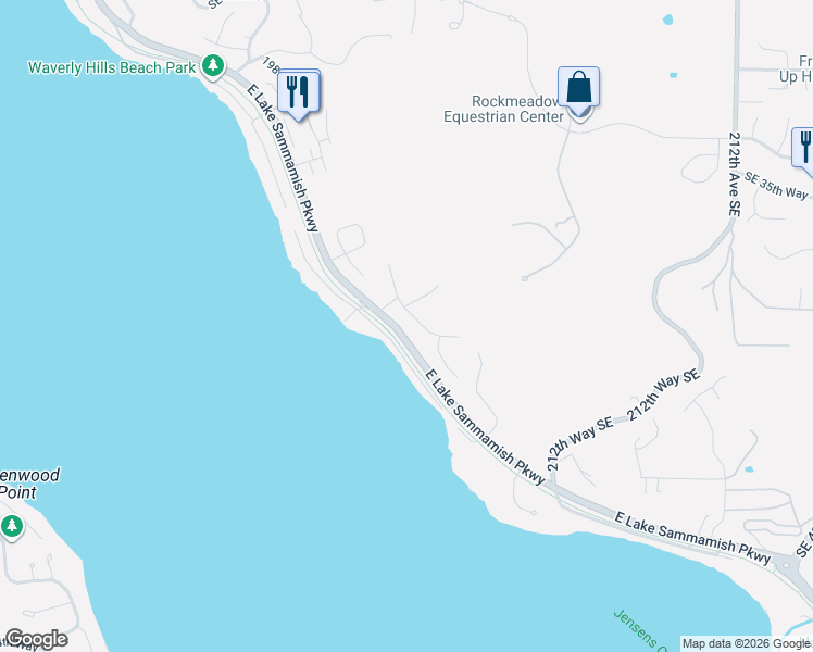 map of restaurants, bars, coffee shops, grocery stores, and more near 3925 East Lake Sammamish Parkway Southeast in Sammamish