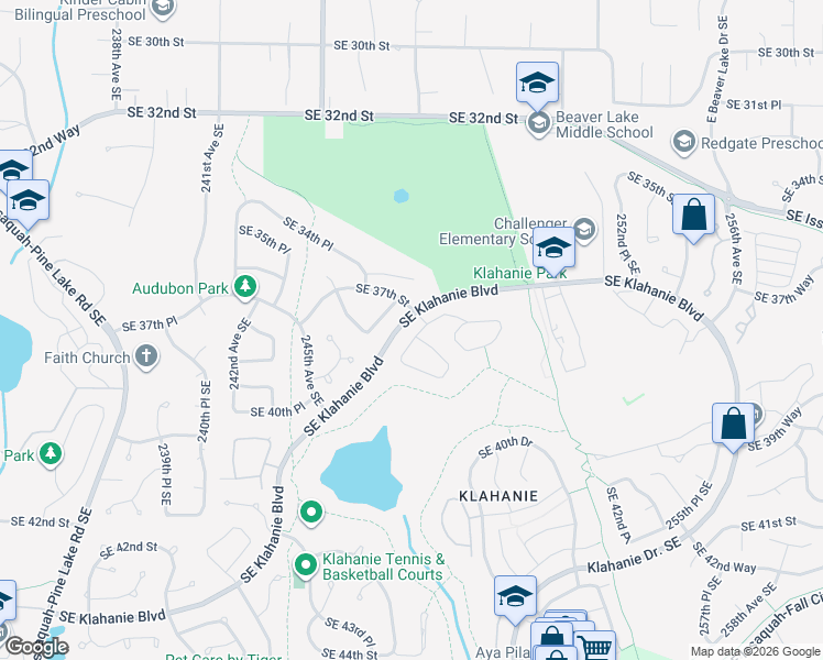map of restaurants, bars, coffee shops, grocery stores, and more near 3697 248th Avenue Southeast in Issaquah