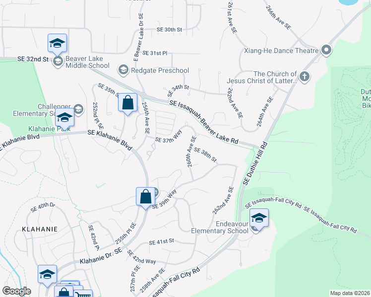 map of restaurants, bars, coffee shops, grocery stores, and more near 3803 260th Avenue Southeast in Issaquah